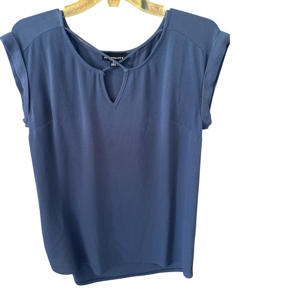Fortune + Ivy Blue Gray Women's Top